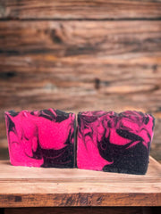 pink and back Fruity scentted soap bar